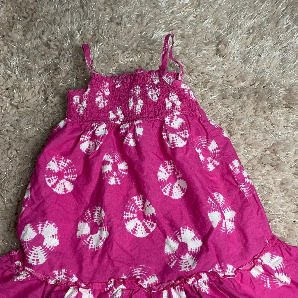 Faded Glory Sundress Girls 24M Pink Tie Dye Smocked Ruffle‎ Kidcore Fairycore